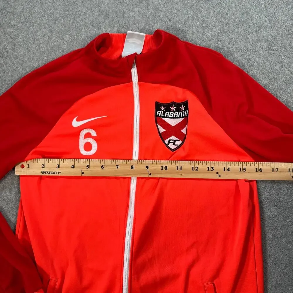 Nike Dri-Fit Alabama FC Soccer Warm Up Track Jacket Kids Large Orange Red Zip Up